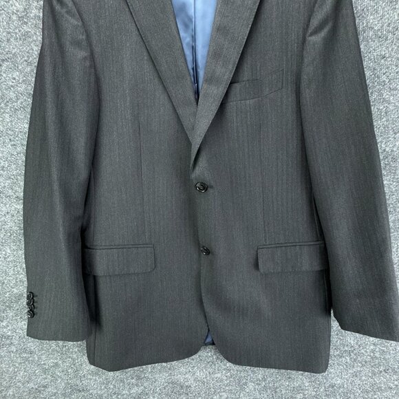 SuitSupply Suit Jacket Mens 42R Gray‎ Herringbone Wool Super 110s Surgeons Cuff - Picture 2 of 16